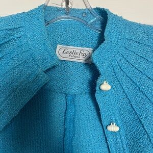 Leslie Fay XS Blue Jacket & skirt set